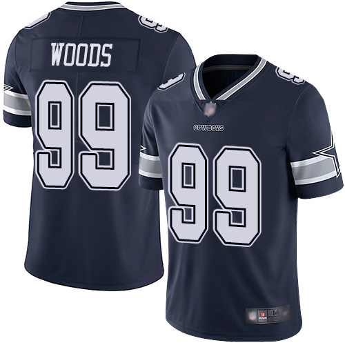 Men Dallas Cowboys Limited Navy Blue Antwaun Woods Home #99 Vapor Untouchable NFL Jersey